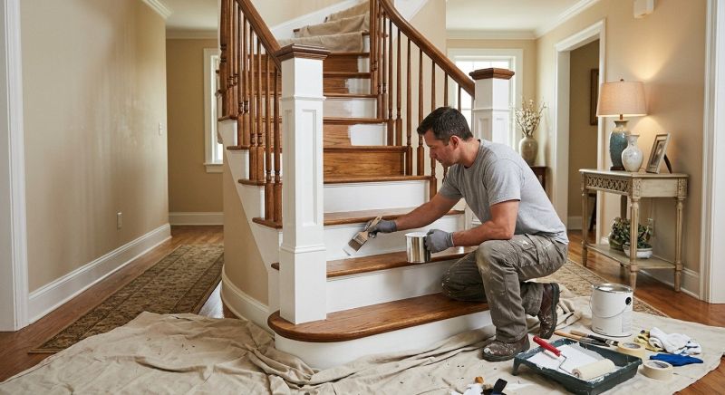 Indoor Staircase Painting in Wilmington, NC