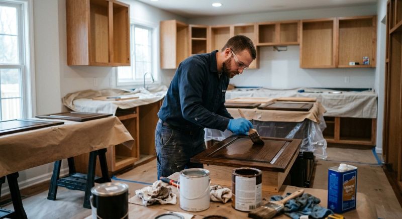 Built In Cabinetry Staining in Carmel, IN