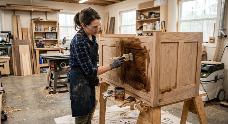 Wood Cabinet Staining in Terre Haute, IN
